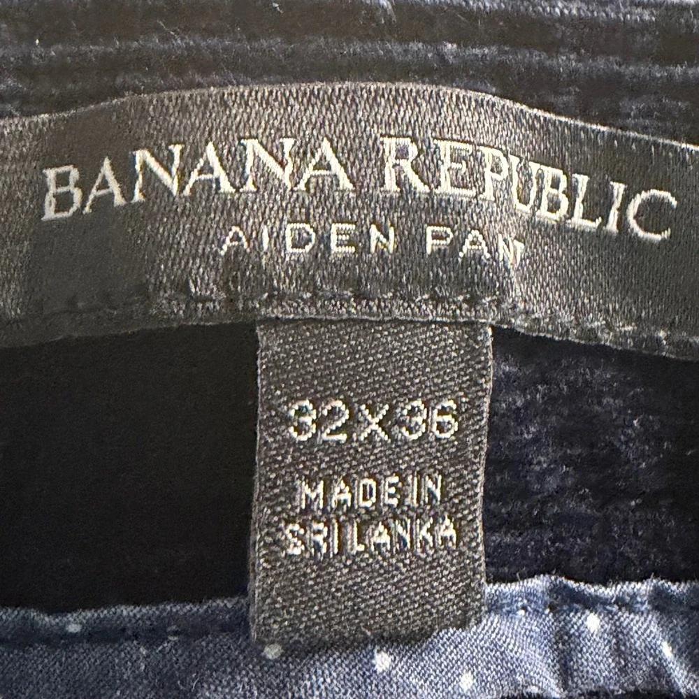 Banana Republic Aiden Corduroy Pants Mens 32x36 Navy Blue Slim Fit 304272-01